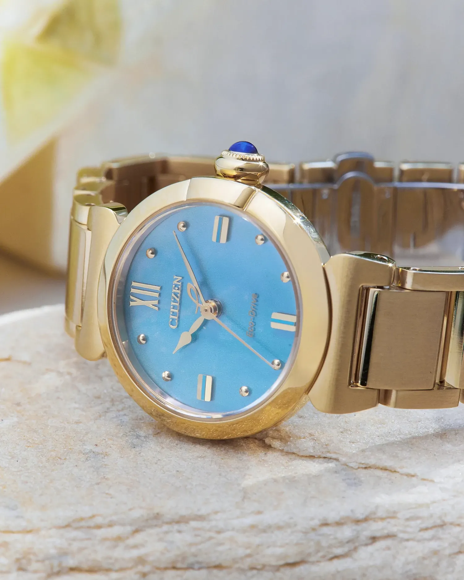 Citizen L Mae Light Blue Dial Stainless Steel Bracelet EM1133-85L